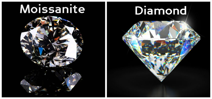 Moissanite and Diamond